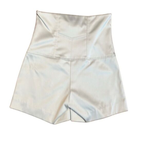 Susie Mooratoff High-Waisted Satin Cream Shorts (399) - Picture 4 of 6